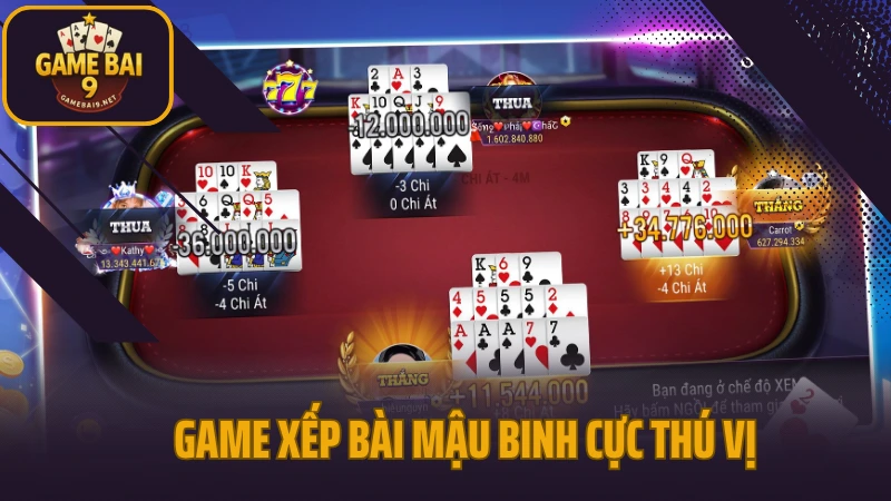Mậu binh - game trí tuệ xếp bài 13 lá cực hot 2 Game xếp bài mậu binh cực thú vị