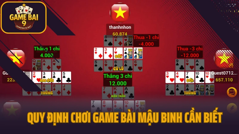 Hướng dẫn chơi mậu binh cách xếp 13 lá để không bị thủng thùng 3 Quy định chơi game bài mậu binh cần biết